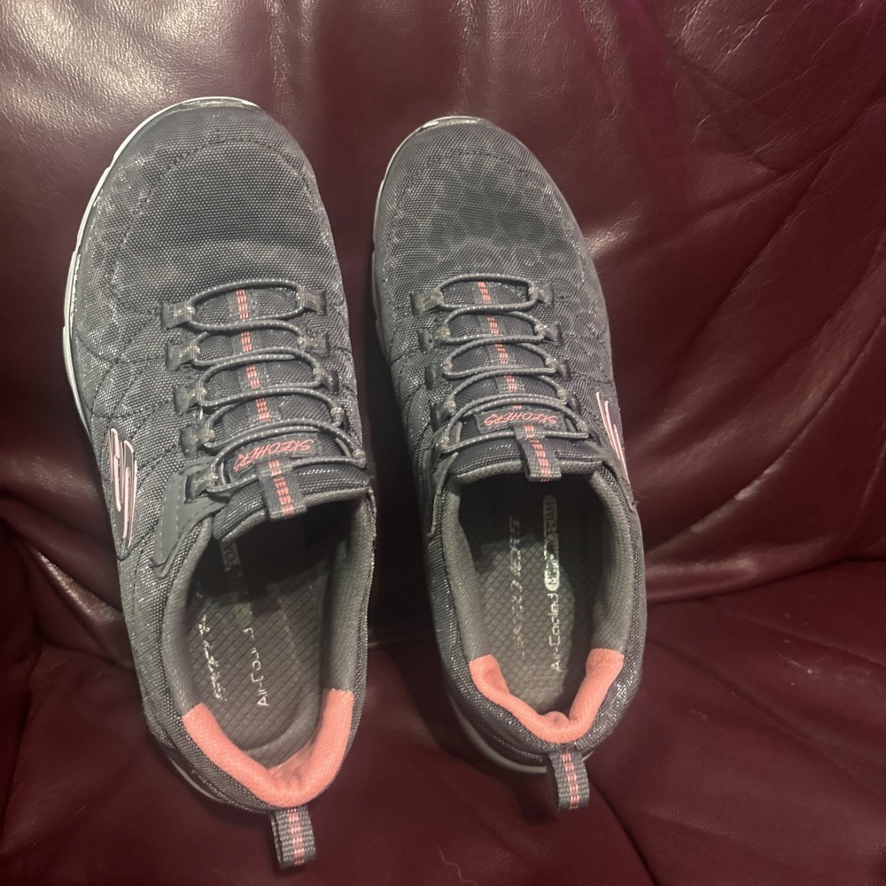 Skechers Gray Coral Summits Diamond Dream Slip-in Sneakers Women Size 8 - Picture 2 of 8